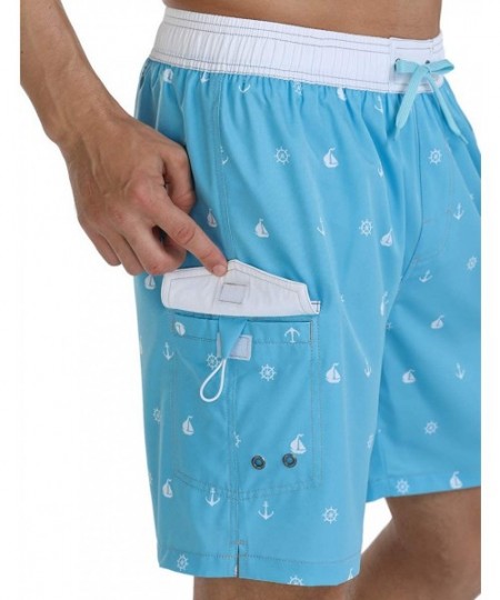 Trunks Men's Quick Dry Soft Relaxed Fit Drawstring Swim Trunks - 325-light Blue - CD194OAO9NR