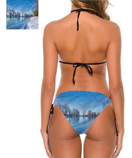 Bottoms Ladies Bikini Sets Winter- Fir Trees Mountainside So Comfortable and Flattering - Multi 07-two-piece Swimsuit - C319E...