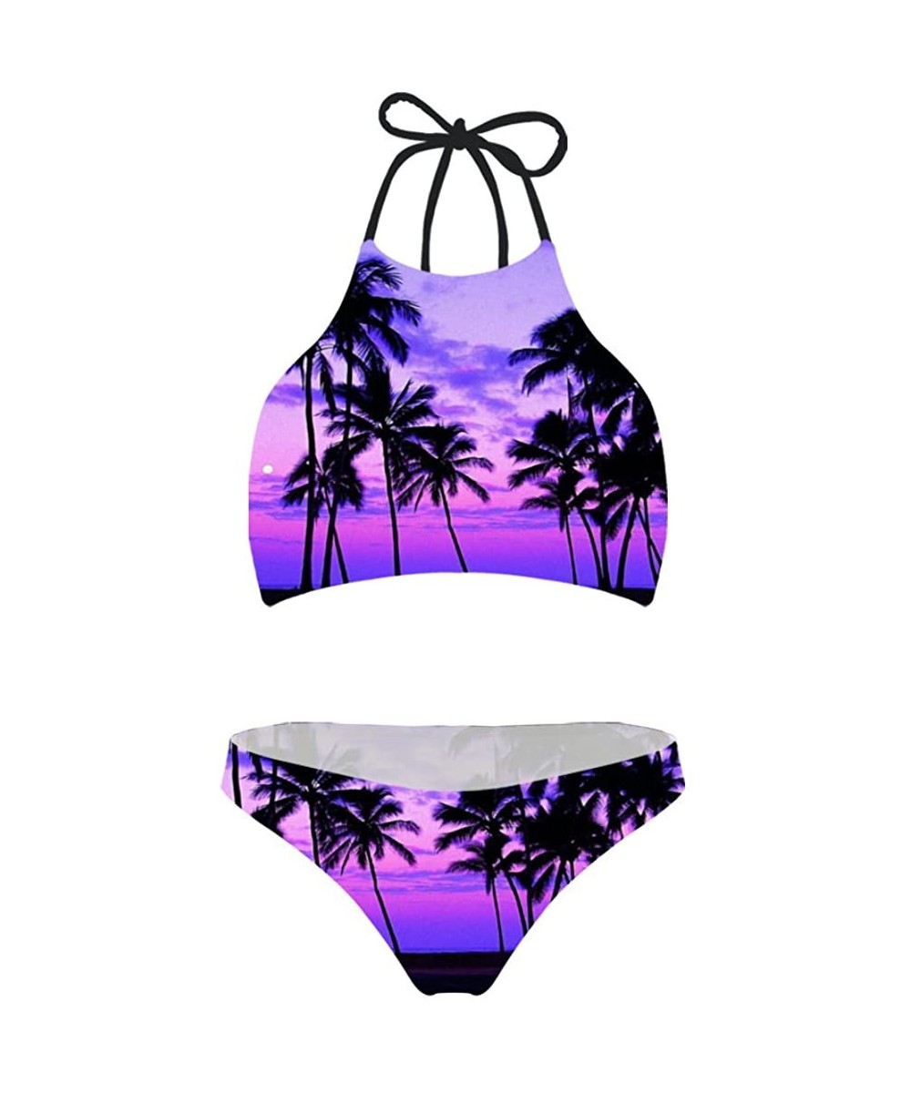 Sets Sexy Scrunch Butt Bikini Two Piece Cheeky Bottom Weed Pot Leaf Marijuana - Color9 - CO196WYGILT