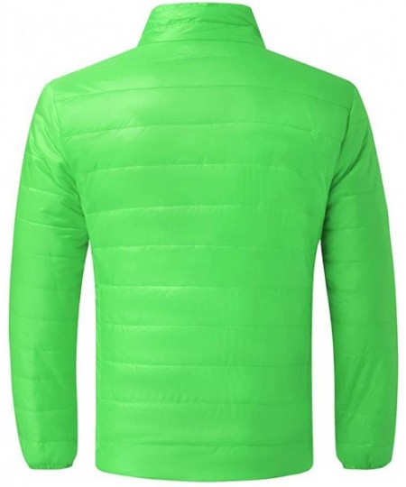 Rash Guards Mens Winter Quilted Insulated Zipper Thickened Warm Down Jacket Puffer with Thermal Light Coat - Green - CE193M3TTRO