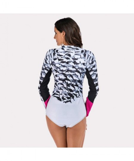 Racing Shark Women Wetsuit Neoprene Swimsuit Long Sleeve Warm UV Sun Protection One Piece Swimsuit for Sub Diving Surfing Sno...