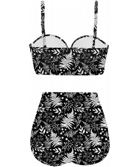 Sets Push up Bikini High Waisted Swimsuit Cute Bathing Suits - Z-white/Black - CU196GTRSSD