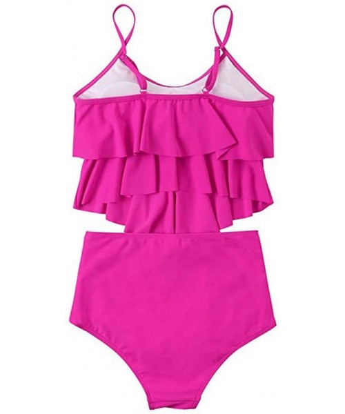 Bottoms Tankini Swimsuits for Women - Two Piece Flounce Camisole Bikini Tops High Waisted Tummy Control Bottom Bathing Suit -...