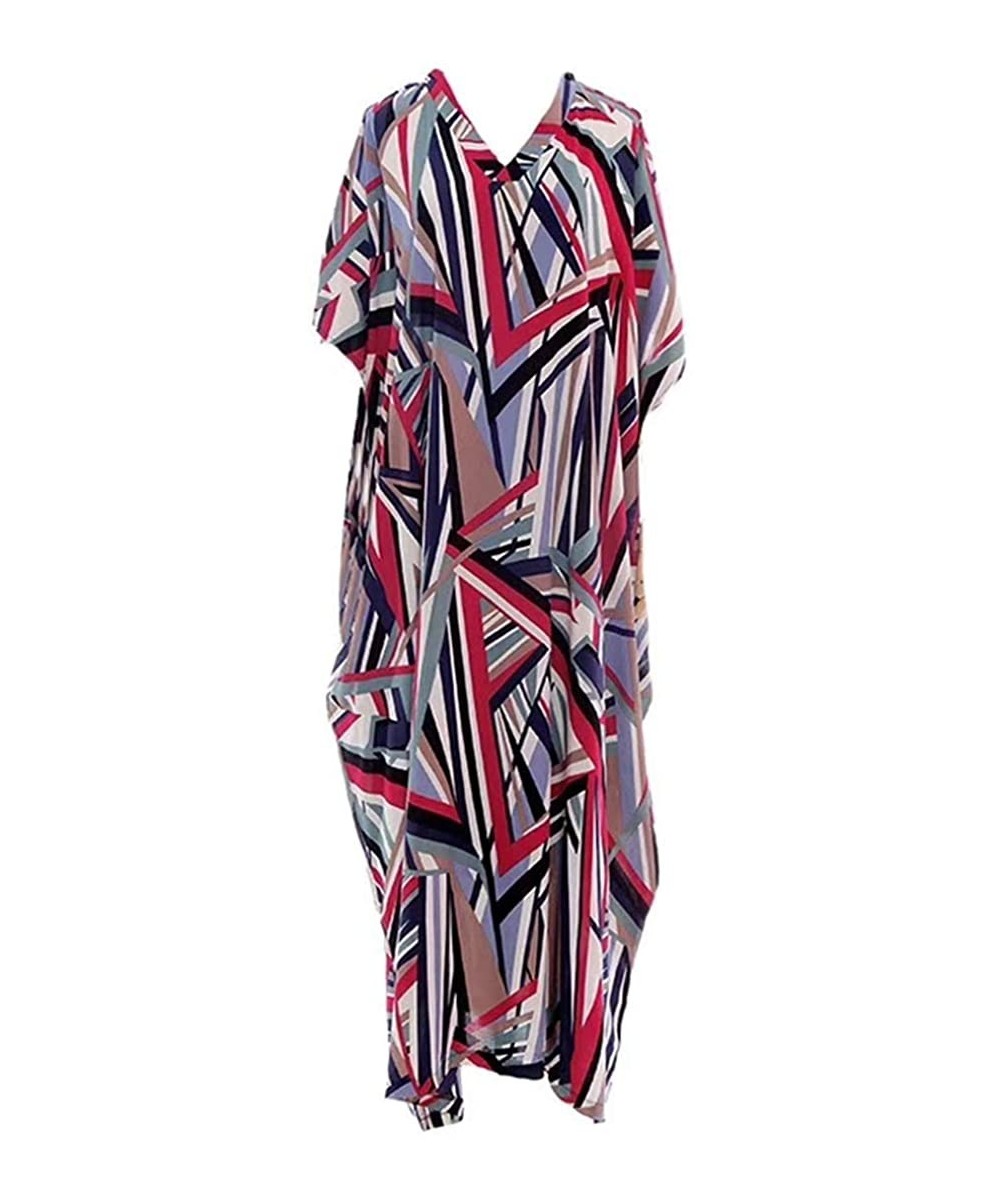 Cover-Ups Women's Summer Dress Caftan Tunic Kimono Beachwear Cover Up Maxi Casual Dress (Free Size) - 51 - C9199NLG3OH