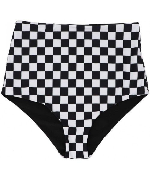 Tankinis Women's Rave High Waisted Checkered Booty Shorts Bottoms Checkboard Bikini for Music Festivals DEM - CC193UOG52K