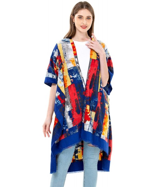 Cover-Ups Kimonos for Women Cotton Shawl Wrap Cover Up Floral Blouse Loose Cardigan Swimwear Kaftan Lightweight Sun Protectiv...