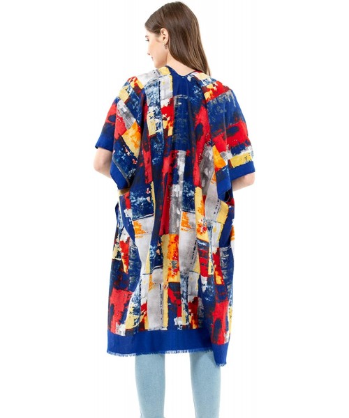 Cover-Ups Kimonos for Women Cotton Shawl Wrap Cover Up Floral Blouse Loose Cardigan Swimwear Kaftan Lightweight Sun Protectiv...