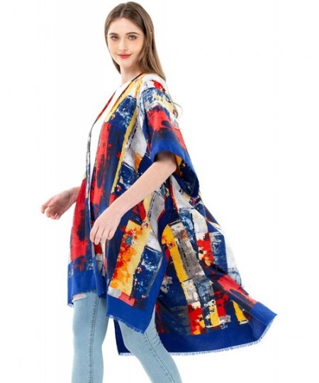 Cover-Ups Kimonos for Women Cotton Shawl Wrap Cover Up Floral Blouse Loose Cardigan Swimwear Kaftan Lightweight Sun Protectiv...