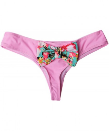 Bottoms Sexy Women's Brazilian Bikini Bottom Back with Bowknot - Pattern 6 - CU123SSF1NN