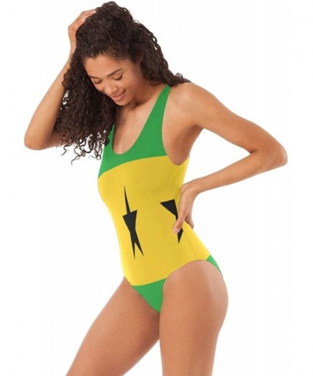 One-Pieces Womens Swimsuits Romanian Flag One Piece Tankini Girls Monokini - Sao Tome and Principe Flag - CJ18R3NOQ3L