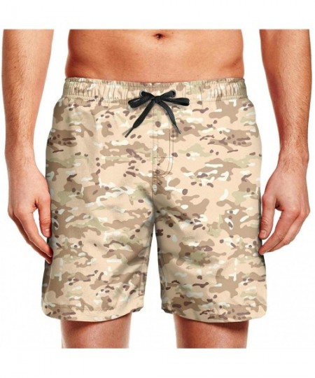 Board Shorts Blue Desert camo Men Board Shorts Running Skate Quick Dry Board Short - White-197 - CA18O79R4DY