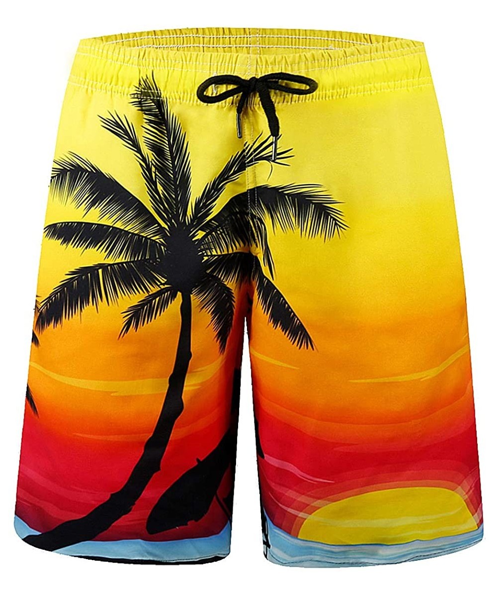 Board Shorts Mens Swim Trunks Quick Dry Bathing Suits Summer Holiday Beach Board Shorts - Beachsunrise - C818SQ8H5WX