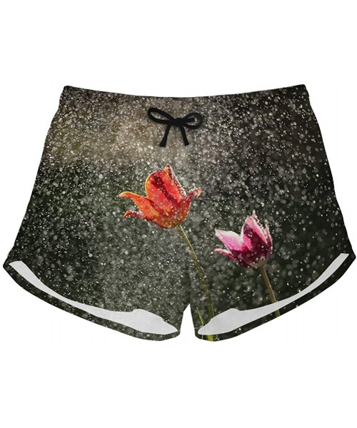 Board Shorts Women Boardshorts with Mesh Lining Swim Trucks XS-XXL - Flower in Water - CQ18Q2GU5KY