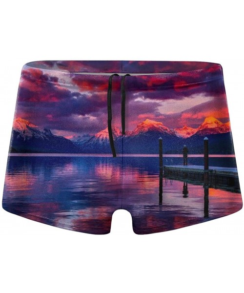 Racing Men's Swim Trunks Beautiful Clouds Quick Dry Boxer Trunks Soft Comfy Swim Surf Boxer - CT19E8QTWTW