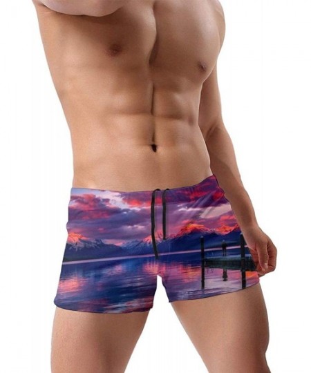 Racing Men's Swim Trunks Beautiful Clouds Quick Dry Boxer Trunks Soft Comfy Swim Surf Boxer - CT19E8QTWTW