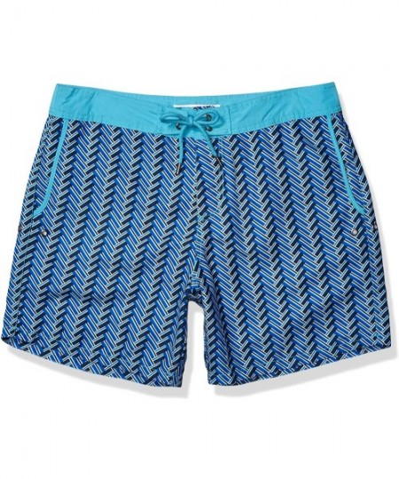 Trunks Men's Maze Chuck Swim Trunks - Navy - C0185KD4S2H