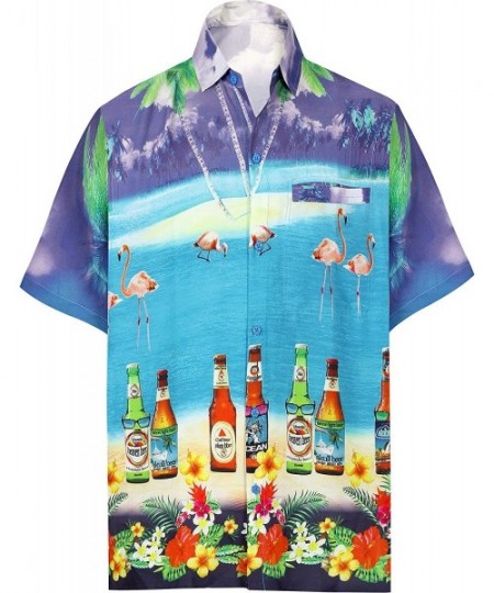 Cover-Ups Men's Designer Fashion Short Sleeve Hawaiian Shirt - Autumn Violet_w551 - CM12LDMI543