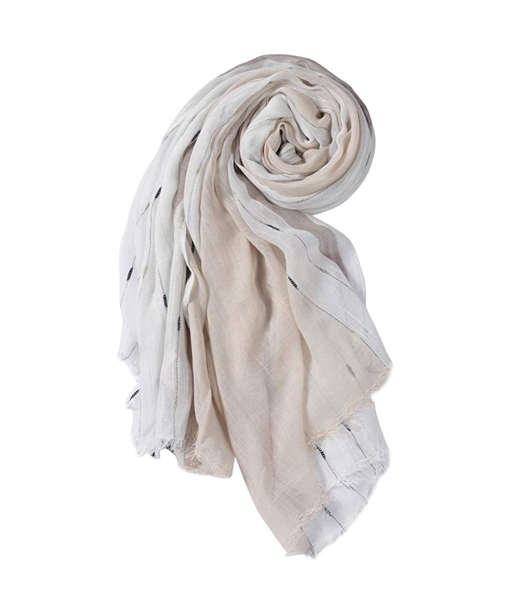 Cover-Ups Womens Lightweight Fashion Scarves Colorful Print Large Thin Scarf Shawl Head Scarf Wrap - 11 White/Nude - CM18S9TUX3N