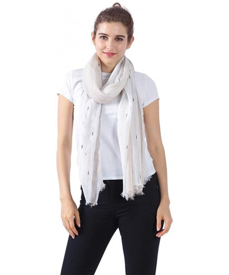 Cover-Ups Womens Lightweight Fashion Scarves Colorful Print Large Thin Scarf Shawl Head Scarf Wrap - 11 White/Nude - CM18S9TUX3N