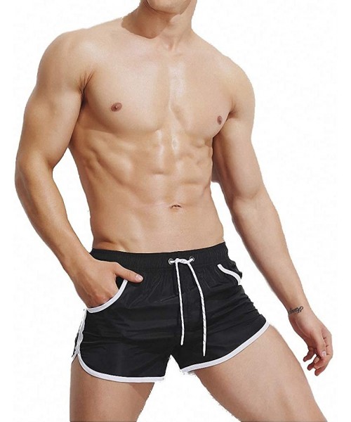 Racing Men's Summer Beach Shorts Swim Trunks Sport Running Shorts Swimsuit Surfing Shorts Swimwear Quick Dry Beach Pants - Bl...