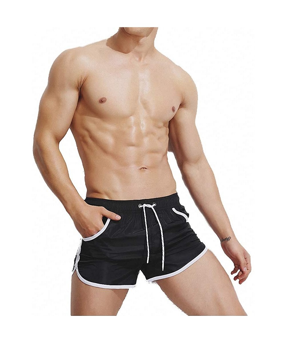 Racing Men's Summer Beach Shorts Swim Trunks Sport Running Shorts Swimsuit Surfing Shorts Swimwear Quick Dry Beach Pants - Bl...