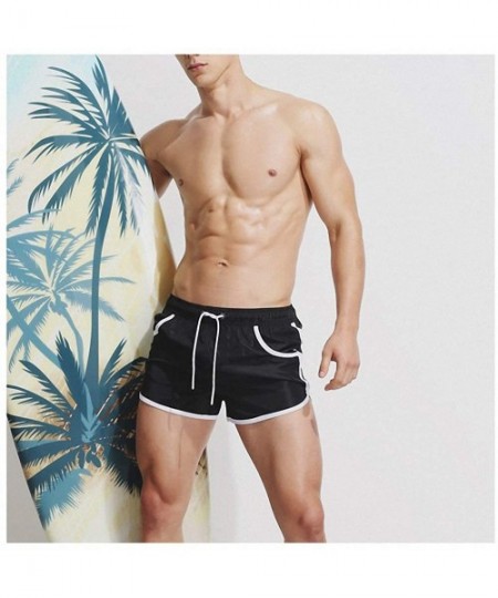 Racing Men's Summer Beach Shorts Swim Trunks Sport Running Shorts Swimsuit Surfing Shorts Swimwear Quick Dry Beach Pants - Bl...