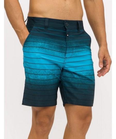 Board Shorts Men's 4 Way Stretch Hybrid Shorts - Quick Dry Lightweight 7" Inseam Size 30 to 38 - Mysters Seas - C3199C4GZME