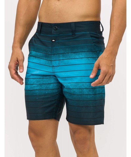 Board Shorts Men's 4 Way Stretch Hybrid Shorts - Quick Dry Lightweight 7" Inseam Size 30 to 38 - Mysters Seas - C3199C4GZME