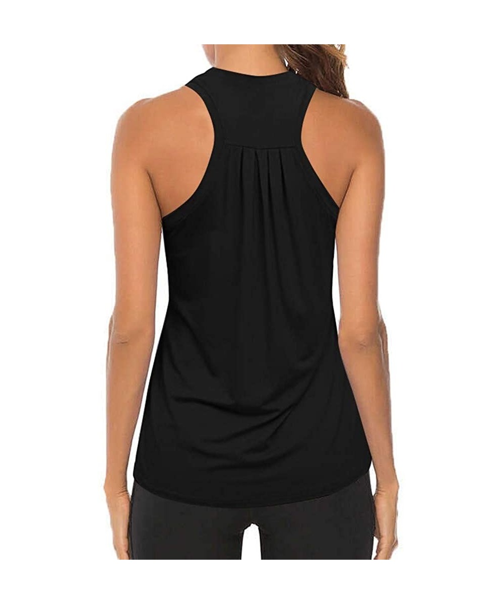 Tops Women Workout Tops Mesh Racerback Tank Yoga Shirts Gym Clothes - D6-black - C419CG2OMT0