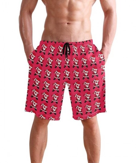 Board Shorts Mens Surfing Shorts Jamaican Lion Flag Swim Trunks Shorts - Funny Dabbing Santa Claus Christmas - CU18W0CKYA6