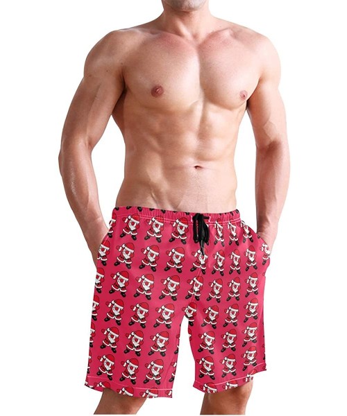 Board Shorts Mens Surfing Shorts Jamaican Lion Flag Swim Trunks Shorts - Funny Dabbing Santa Claus Christmas - CU18W0CKYA6