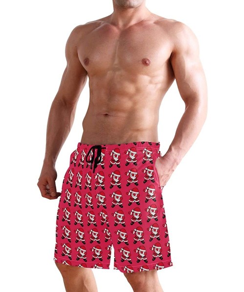 Board Shorts Mens Surfing Shorts Jamaican Lion Flag Swim Trunks Shorts - Funny Dabbing Santa Claus Christmas - CU18W0CKYA6