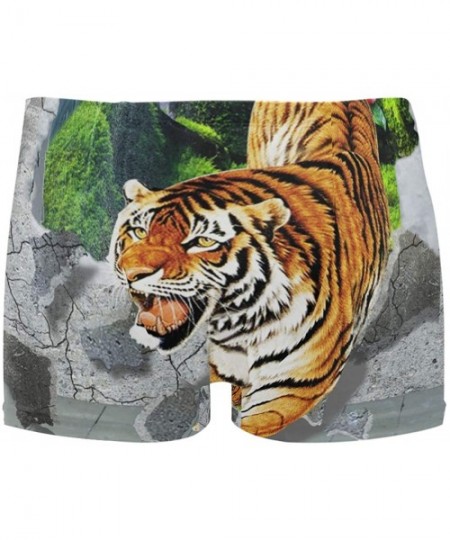 Briefs Tiger Art King Men Swimming Underwear Beach Shorts Pants Swimwear Bathing Suits Briefs for Summer Teen Boys - CL18WZXDD66