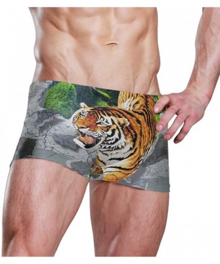 Briefs Tiger Art King Men Swimming Underwear Beach Shorts Pants Swimwear Bathing Suits Briefs for Summer Teen Boys - CL18WZXDD66