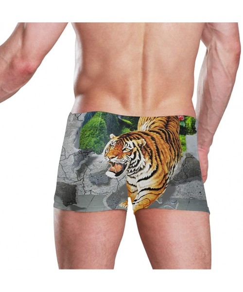 Briefs Tiger Art King Men Swimming Underwear Beach Shorts Pants Swimwear Bathing Suits Briefs for Summer Teen Boys - CL18WZXDD66