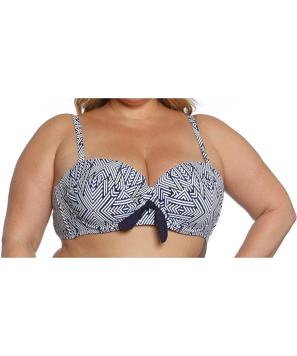 Tops Women's Plus Swimwear Moulded Cup Bikini Top-Sizes 16-24 - Nazca Print - CB18NA9A900