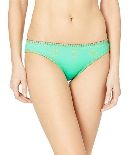 Sets Junior's Ruffled Solid Hipster Bikini Bottom - Turquoise//Papel Picado - C718I3SK4US