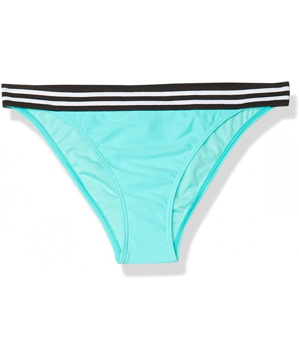 Tankinis Women's Summer Pastels Stripe Banded Hipster Bikini Bottom - Sea Foam - CJ17X62WEYE