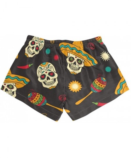 Board Shorts Women Swim Trunks Sugar Skull Design Quick Dry Surf Beach Board Shorts with Drawstring and Pockets S - C418W406UCR