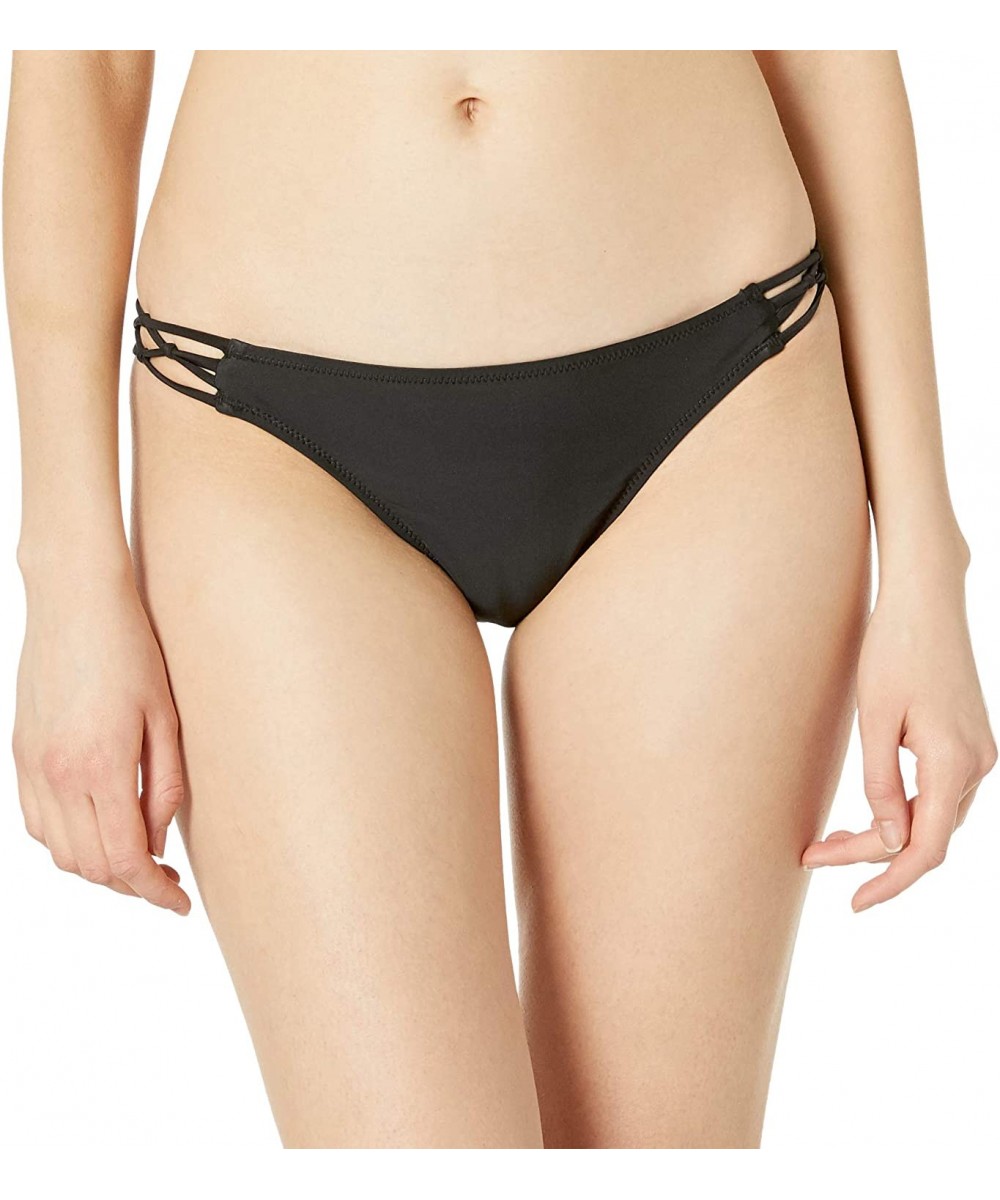 Bottoms Women's Junior's Simply Solid Full Bikini Bottom- Black- Small - C812L7GC56T