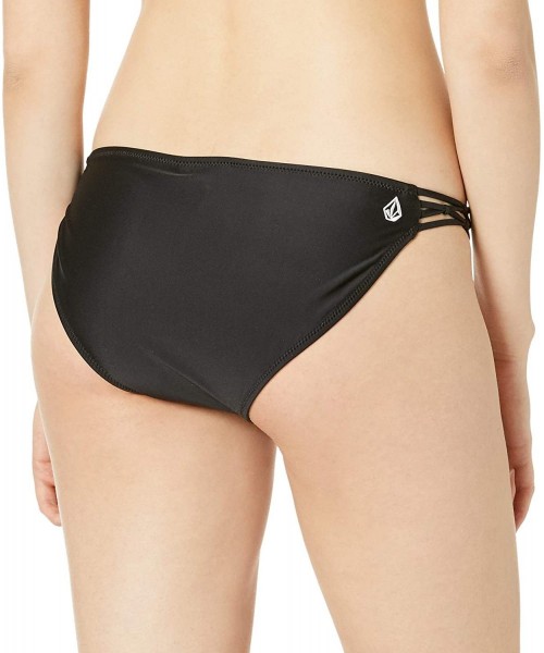 Bottoms Women's Junior's Simply Solid Full Bikini Bottom- Black- Small - C812L7GC56T