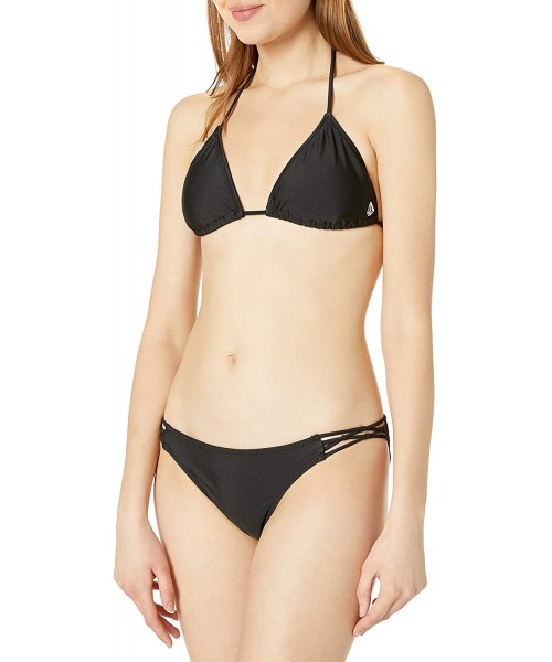 Bottoms Women's Junior's Simply Solid Full Bikini Bottom- Black- Small - C812L7GC56T