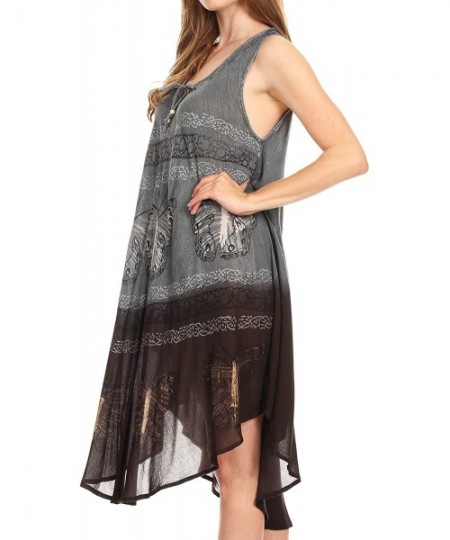 Cover-Ups Etta Women's Sleeveless Casual Summer Maxi Loose Fit Tie Dye Long Dress - 19107-c5 - CB18QYLYRTY