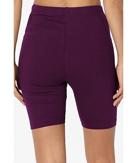 Board Shorts Women Sport Yoga Shorts Mid Cotton Spandex High Waist Active Sport Short Leggings - Purple - CK19042EZSC