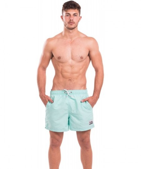 Board Shorts Men Swimwear Swimsuits Swim Beach Board Surf Shorts Quick Drying Trunks - Light Green - CU18EMRES4Y