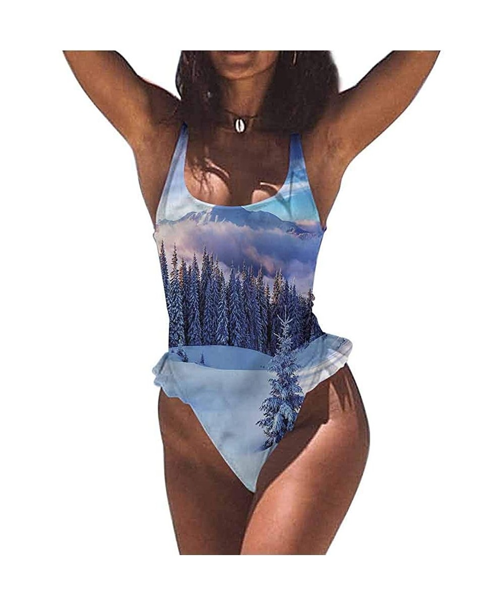 Bottoms Womens Swimsuit Set Winter- Majestic Sunrice Ski for Sunbathing at The Pool - Multi 06-one-piece Swimsuit - CK19E77AKR8