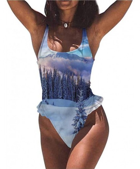 Bottoms Womens Swimsuit Set Winter- Majestic Sunrice Ski for Sunbathing at The Pool - Multi 06-one-piece Swimsuit - CK19E77AKR8