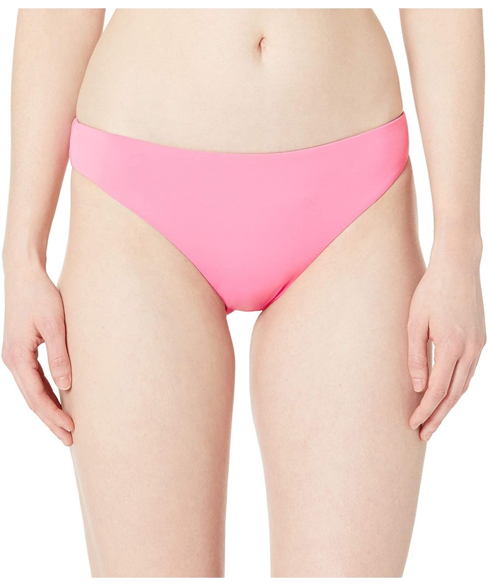 Tankinis Women's Cinched Back Hipster Bikini Swimsuit Bottom - Pop Pink - CE18Y6GO7CK