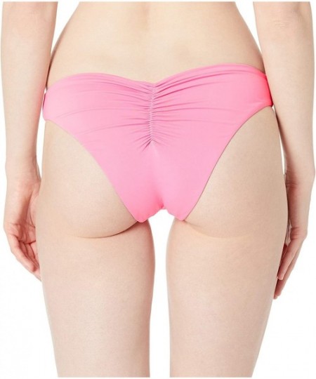 Tankinis Women's Cinched Back Hipster Bikini Swimsuit Bottom - Pop Pink - CE18Y6GO7CK