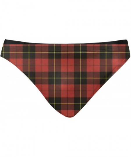 Briefs Men Swimwear Swim Bikini Briefs Barbados Flag Swimsuits Board Surf Shorts Trunks - Wallace Clan Red Tartan - CK18SUMTD6C